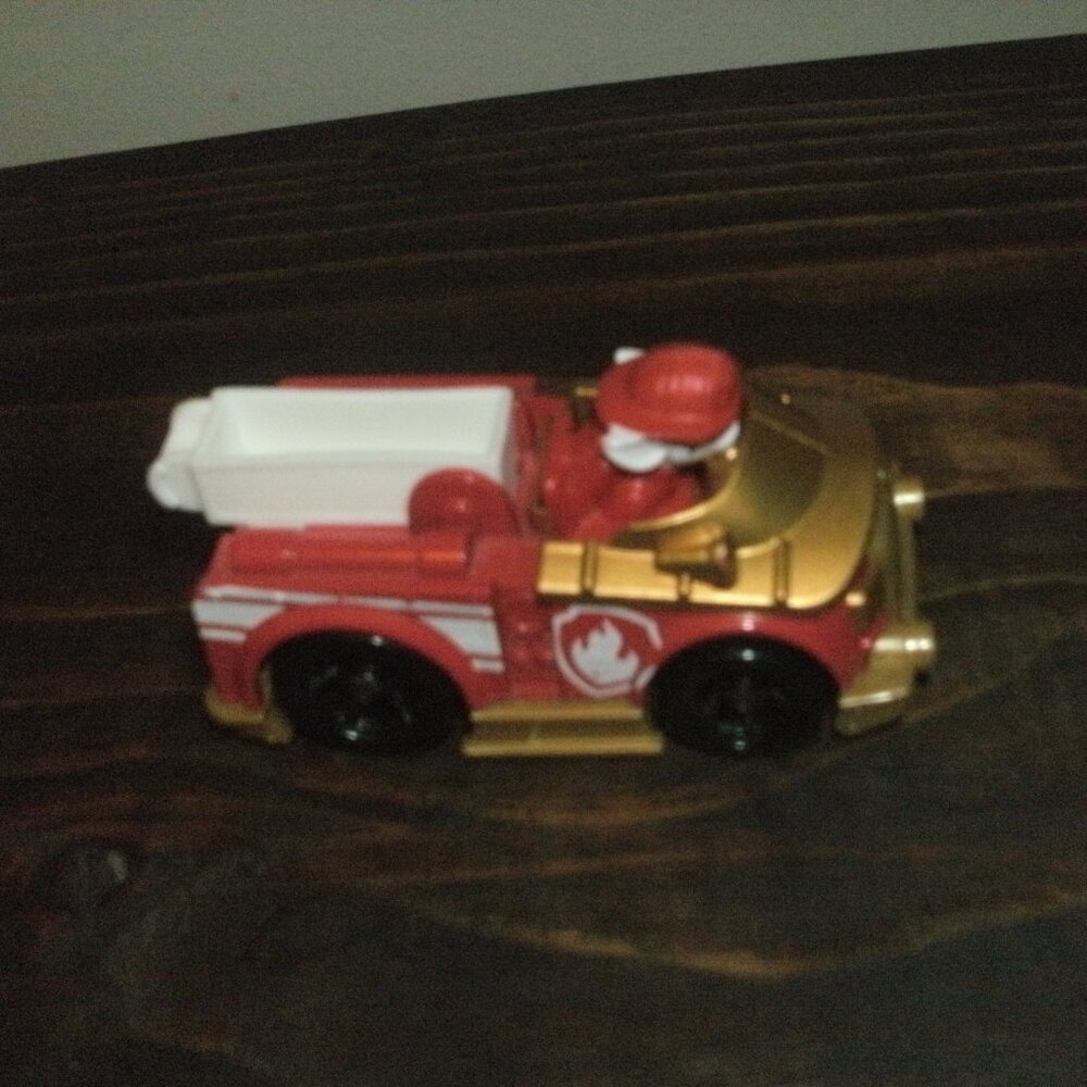 Collectible PAW PATROL Marshall Figure in Red Fire Truck Metal Diecast Toy Car